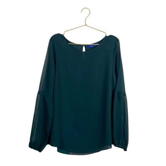Apt. 9 Women’s Blouse Size Green XL Sleeve Sheer 145 - Picture 1 of 6